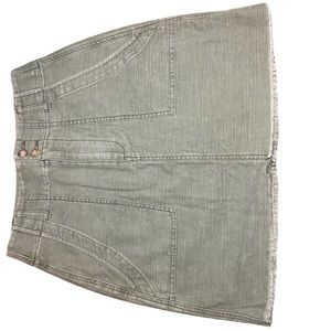 Express High Wasted Army Green Denim Mini Skirt